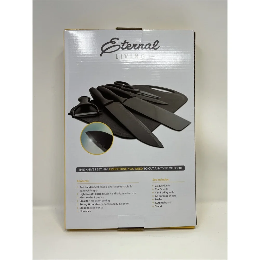 Eternal‎ living stainless steel black knife set seven pieces